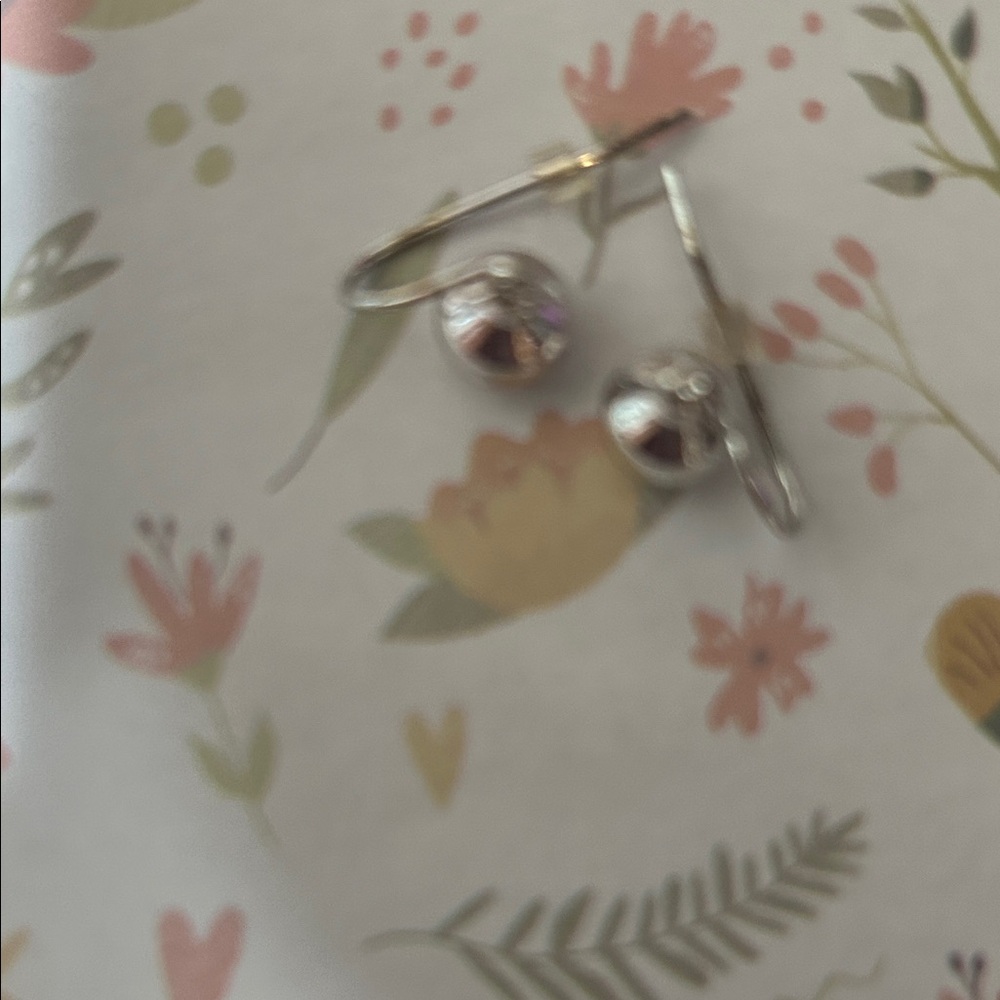 Chic Silver Ball Drop Earrings - image 2